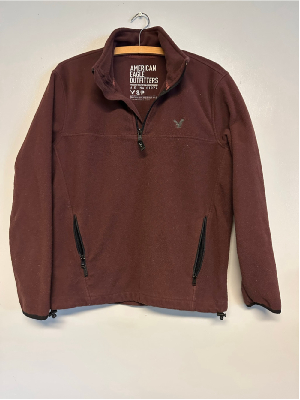 American Eagle Outfitters Fleece Pullover Size Small Burgundy